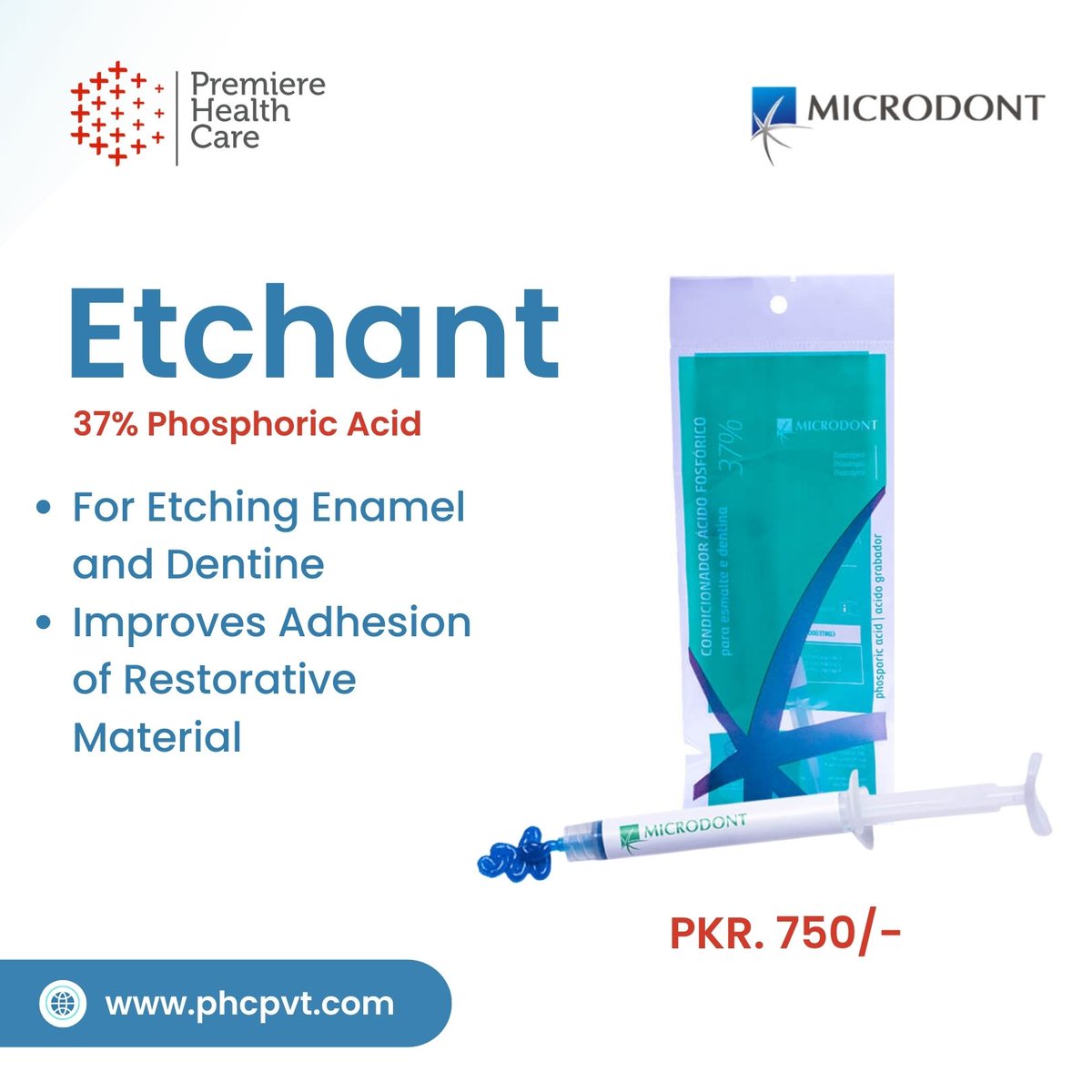 phcpvt's tweet photo. Etchant by Microdont
For Etching Enamel and Dentine
Improves Adhesion of Restorative Material
3 X 2.5 ml Syg
Made in Brazil
Buy it Now: https://t.co/NxKBIFrnYO
#PHC #PVT #Etchant #Microdont #PhosphoricAcid #Restorative #PremierHealthcare #Pakistan https://t.co/tuVA98PafX