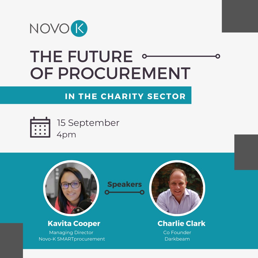 DarkbeamTweets's tweet photo. Our CEO and Co-Founder Charlie Clark will be the Keynote Speaker @novoksmart's event 'The Future of Procurement in the Charity Sector' on the 15th September. 

It is a free event in London. For tickets and information, visit: https://t.co/CH0EDE2R20

#procurement #charitysector https://t.co/WuCwgoYWZs