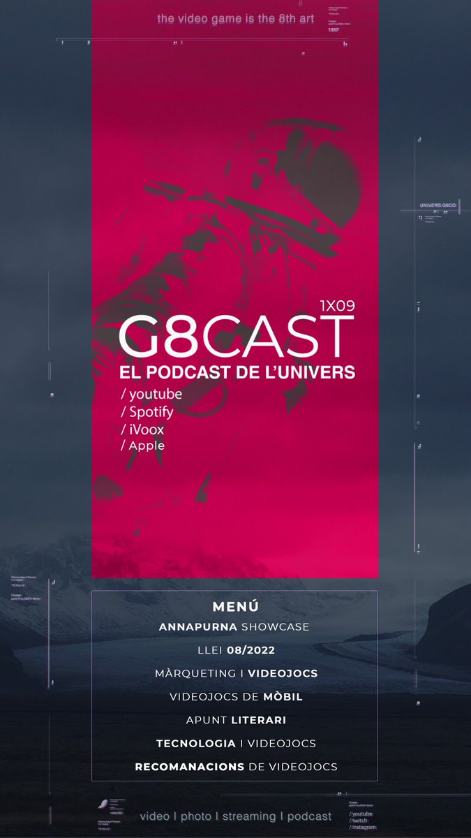 UniversG8CO's tweet photo. Ei ja tenim aquí “G8CAST, el #pòdcast de l’Univers” [1X12]! El darrer de la temporada! 

Avui amb @geri8co, @MashiritoArmy, @adehache i @strctur

Link de #youtube:

- [https://t.co/WvnqnNv8qj]

I també @:

I #Ivoox l #Spotify l #ApplePodcasts l

- [https://t.co/aEieG94uub] https://t.co/jupEjJlrtp