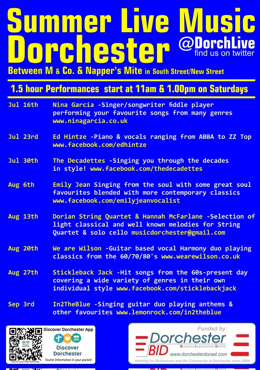 DorchesterBID's tweet photo. Just part of our Summer of music in town @Dorchlive funded by the shops and other businesses in town via @DorchesterBID https://t.co/01AAdux19J