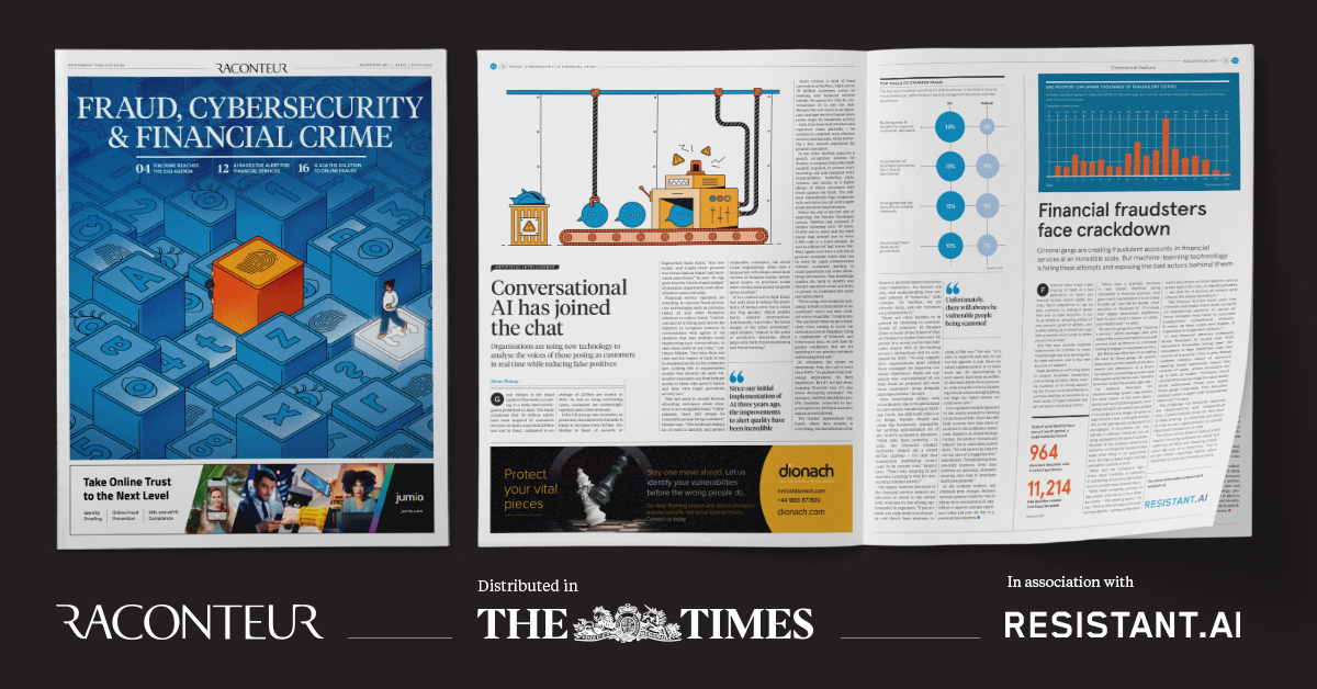 **Financial crime is a multi-trillion dollar problem. Why, and what can be done about it? We have worked with <a href="/raconteur/">Raconteur</a> and The Times to bring you a special report about Fraud, Cybersecurity &amp; Financial Crime. Download a free copy here 👉 [info.resistant.ai/raconteur-repo…]
