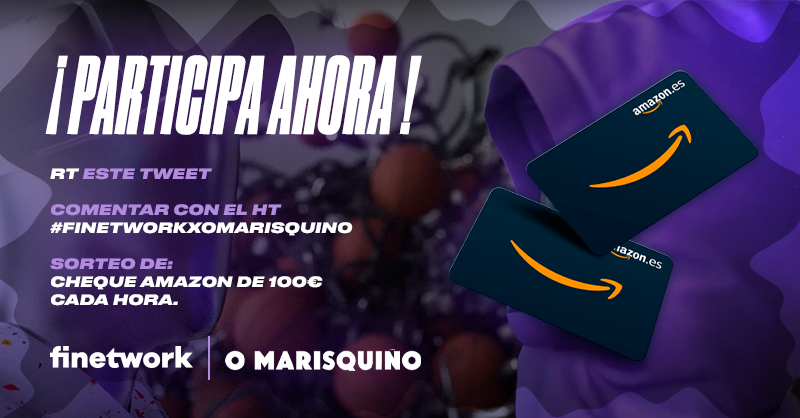 finetwork's tweet photo. 💥 ¡SORTEO! PUEDES GANAR UN CHEQUE AMAZON DE 100€ A LA 13:00, 14:00, 15:00.🔥

Para participar:
1. RT este tweet. 
2. Comentar con el HT #FINETWORKxOMARISQUINO

BBLL: https://t.co/xhSiNhkbNG https://t.co/62ifFCESBF