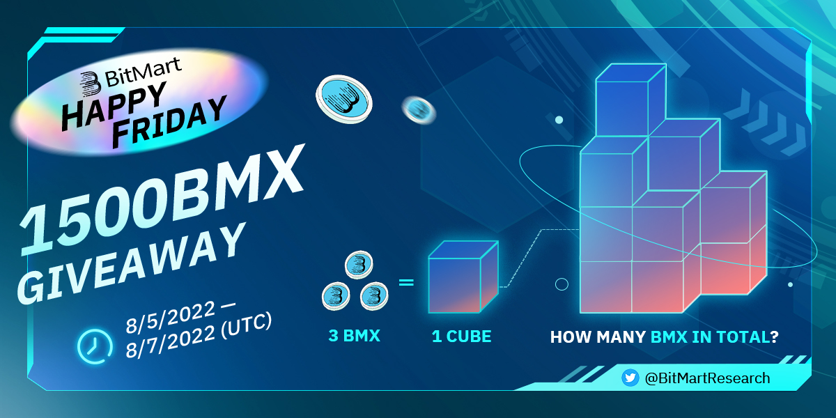 🔥BitMart HAPPY FRIDAY GAME🔥
         CRYPTO MATH GAME
 
🤔How many $BMX in total?
🎁1500 $BMX/100 winners
 
1⃣Follow <a href="/BitMartResearch/">BitMart Research｜$BMX HODLer</a> <a href="/BitMartEarn/">BitMart Earn, VIP & Institution</a>
2⃣RT &amp; Like &amp; Tag 3 frds
3⃣Fill out:bit.ly/3Jvjubb
Register👉datasink.bitmart.site/t/j