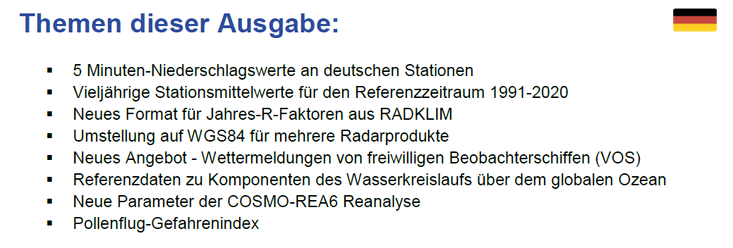 DWD_klima's tweet photo. Aktueller Newsletter unseres Climate Data Centers ist erschienen: https://t.co/npzR2FE11R. #DWDCDC #OpenData Themen der Ausgabe: https://t.co/URKHpxMEHs
