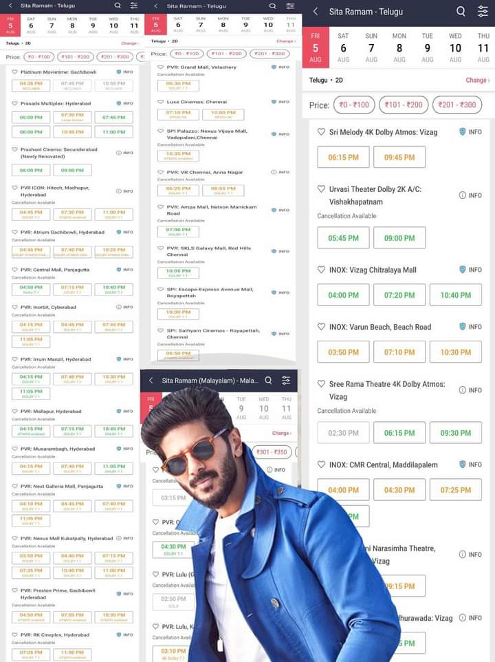 Sita Ramam Teulgu Version Booking 😍💥

Must Watch Movie 👍
Once in Decade Movie 😍
#EpicBlockbusterSitaRamam

@dulQuer #SitaRamamFromToday
#SitaRamam #DulquerSalmaan