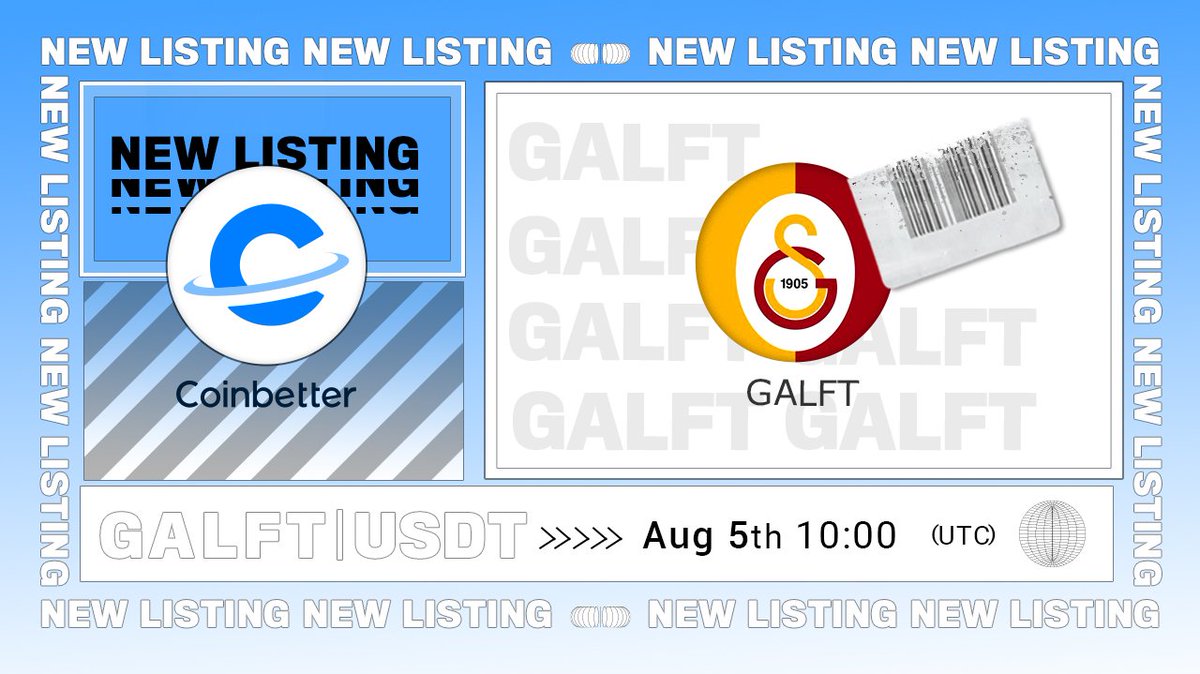 CoinBetterCom's tweet photo. 📢#CBnewlisting 🐹
#𝑮𝑨𝑳𝑭𝑻 will be list on #Coinbetter!
🐸Trading: 10:00 Aug 5th, 2022 (UTC)
🐸Trading pair: $𝑮𝑨𝑳𝑭𝑻/USDT
🔗Details: https://t.co/ycm6dqSgzg
#crypto #investing #Altcoins
@GalatasaraySK https://t.co/YXQxraBIe8