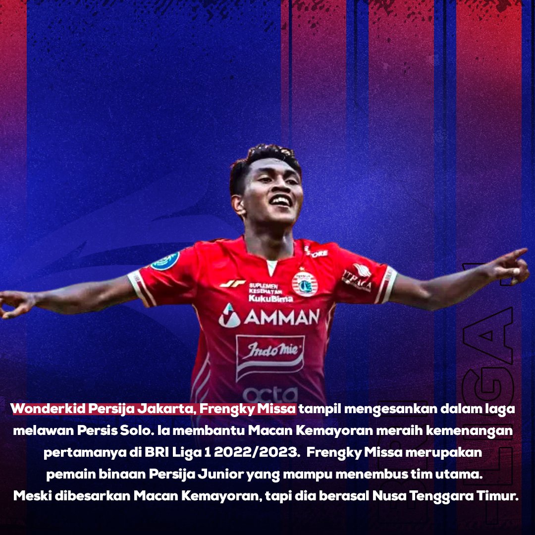 mojiupdates's tweet photo. Kenalan dengan Wonderkid nya Macan Kemayoran yuk, Frengky Missa!
Frengky Missa ini masih berstatus pemain debutan di BRI Liga 1 2022/2023, tetapi sudah cetak gol aja loh, Langsung cek aja yuk info mengenai Frengky!
#OChannelTV #Liga1 #HomeOfFuntasticSport #FrengkyMissa #Persija https://t.co/zhBIvVUvgK