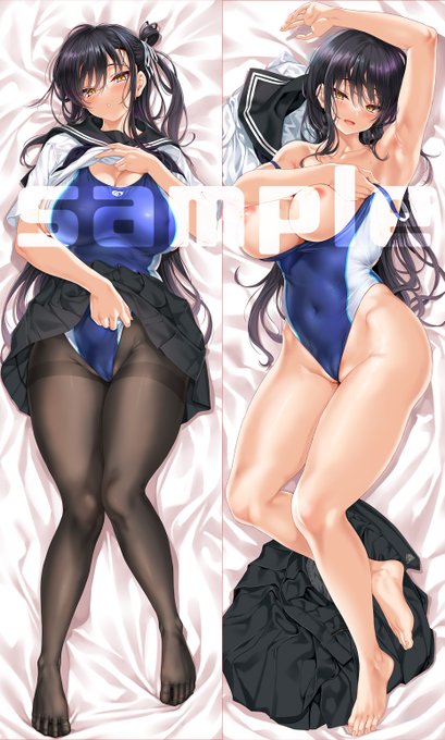 夏といえば競泳水着そしてタイツ。おっぱいでかくて無口で清楚っぽいけど実はエロい事ばっかり考えてる図書委員のおっぱいでかい先輩の抱き枕です(完成版) 