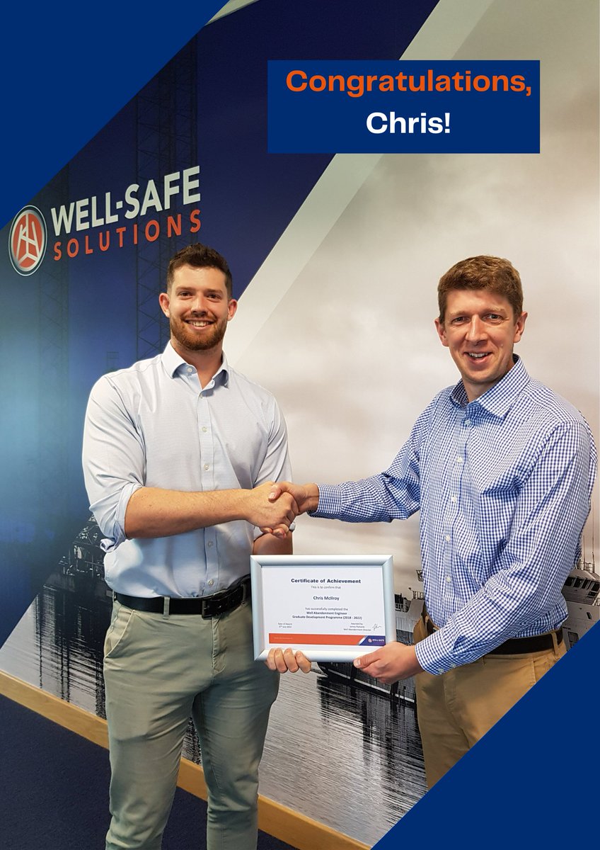 wellsafe_decom's tweet photo. 'Well' in, Chris McIlroy! ๐
James Richards and the rest of @wellsafe_decom congratulate Chris on his completion of the Well Abandonment Engineer Graduate Development Programme.
#wellsafesolutions #careerdevelopment #wellengineering #decommissioning https://t.co/py3rujZi74
