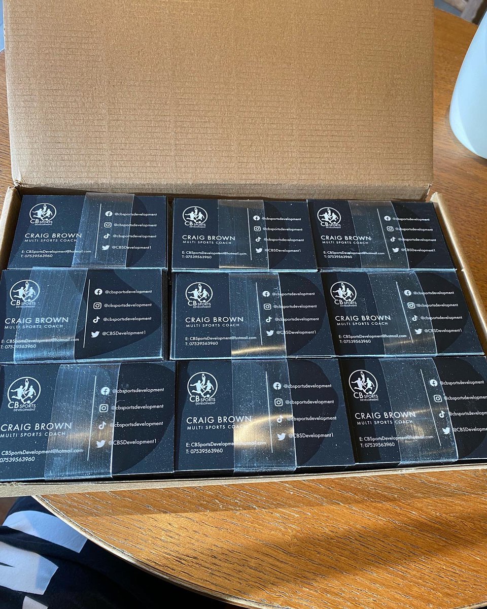 CBSDevelopment1's tweet photo. New business cards are through and I love them 😁 . A huge thank you to  @fivefishdesign for the excellent service. #cbsportsdevelopment #multisports #coach #football1-1 #smallgroupsessions #Agegroupsessions #multisportbirthdayparties #mentoring https://t.co/7c2fahoQ0a
