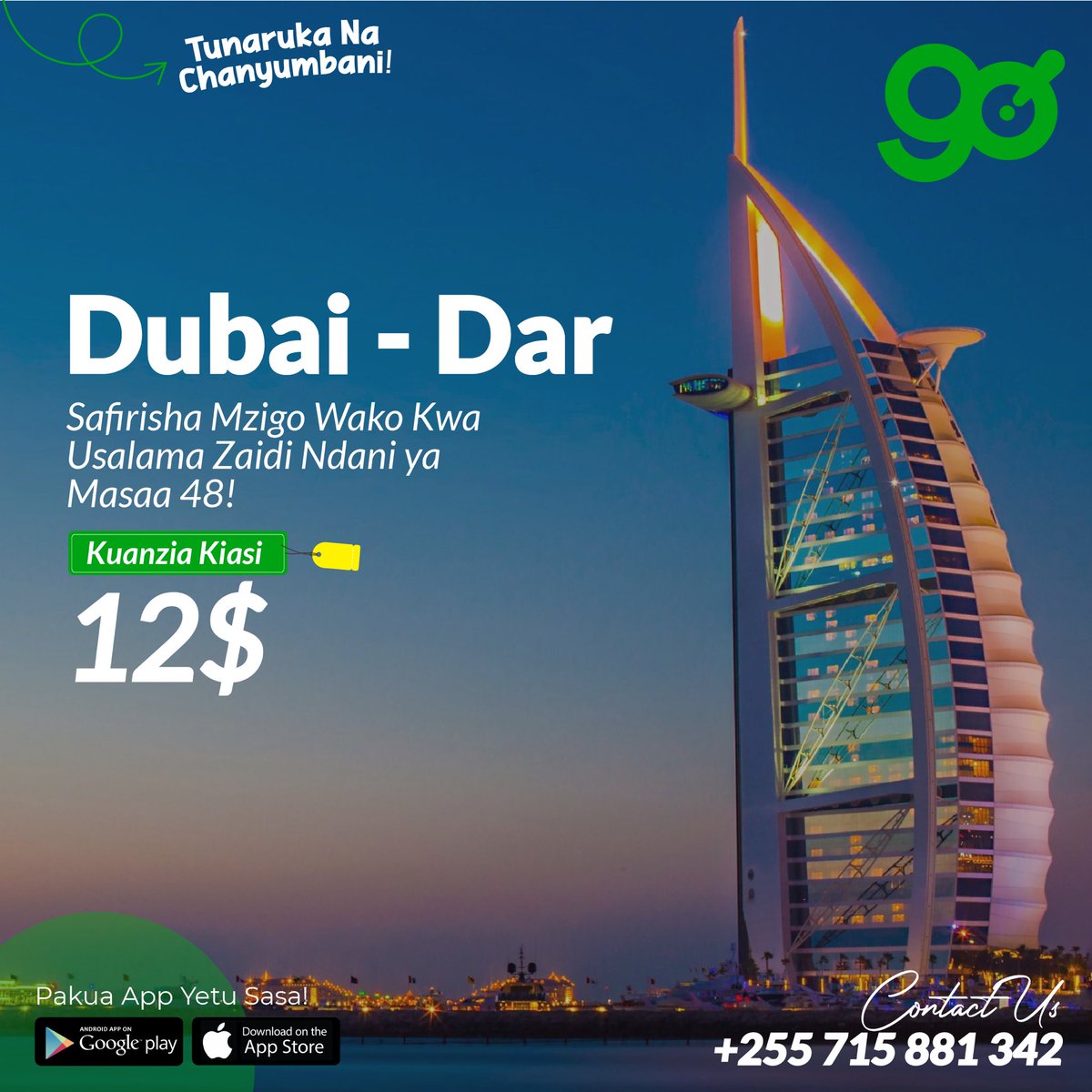 VaiGo_logistics's tweet photo. Kwetu Dubai kama Kariakoo, agiza mzigo wako kutoka dubai na uupate ndani ya masaa 48

#daressalaam #Zanzibar #logistics #delivery #usafirishaji https://t.co/P82JobjUd4