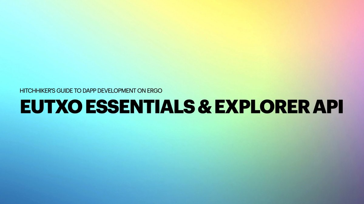dappstepjs's tweet image. Working on part III - eUTXO essentials + explorer API

#ergo #eutxo #utxo #Web3
