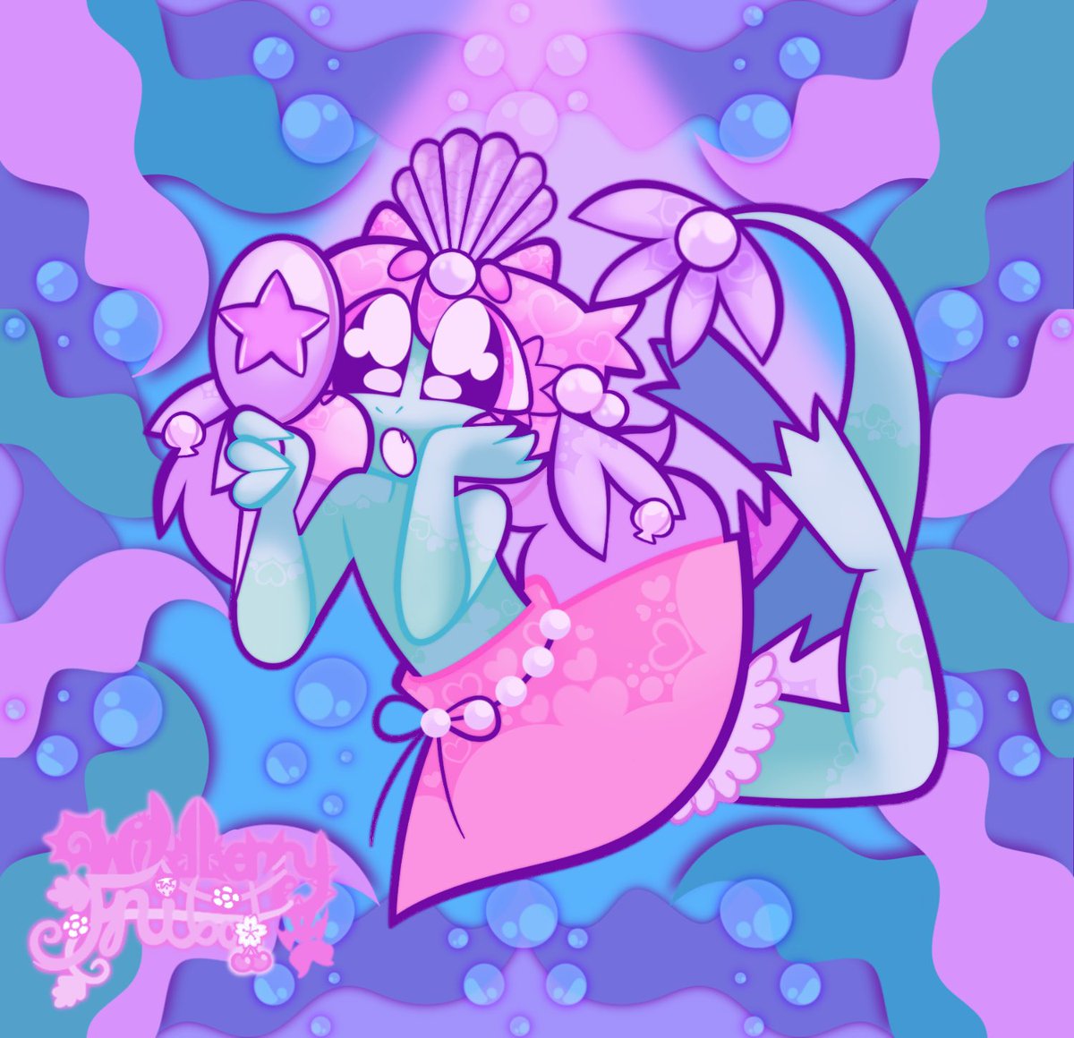 WildberryBat's tweet photo. ARTFIGHT ATTACK 4 @specialbnuuy!<3
PRISSIE PEARLESCENT THE SEA STAR TAKES THE SPOTLIGHT!
OOO IVE BEEN DYING TO DRAW HIM SINCE LAST YEAR IM SO OVERJOYED TO DRAW HIS BEAUTIFUL DESIGN AT LAST!!!
MY FAV HEADCANON HE SWIMS LIKE GIRLYGIRL CHARACTERS KICKING THEIR FEET ON THE PHONE HEHE https://t.co/CCxK5kpSrP