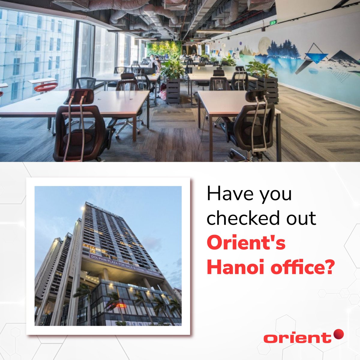 OrientInfo's tweet photo. Welcome to Orient's Hanoi office!
Located at Dolphin Plaza, Nam Tu Liem, Ha Noi with fully equipped facilities, our beloved Orient-ers will work in a comfortable environment.

Let’s take a look at our new home! https://t.co/28wZbbSB35