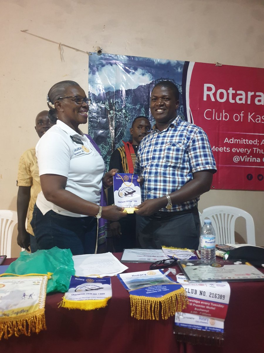 Rotaractkasese's tweet photo. To our most loved AG Rtn. Joan Kantu, it was great honour and always to have u talk us. 
Your words are always so sweet to the  ears of a Rotaractor, they make keep moving.

To our Mother Club Rotary Club of Kasese &amp; Kasese Snow Peaks, you are in deed Jolly Good Fellows to us. https://t.co/et2R54RBUZ