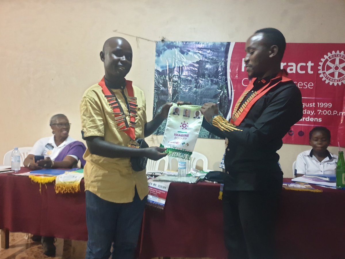 Rotaractkasese's tweet photo. To our most loved AG Rtn. Joan Kantu, it was great honour and always to have u talk us. 
Your words are always so sweet to the  ears of a Rotaractor, they make keep moving.

To our Mother Club Rotary Club of Kasese &amp; Kasese Snow Peaks, you are in deed Jolly Good Fellows to us. https://t.co/et2R54RBUZ