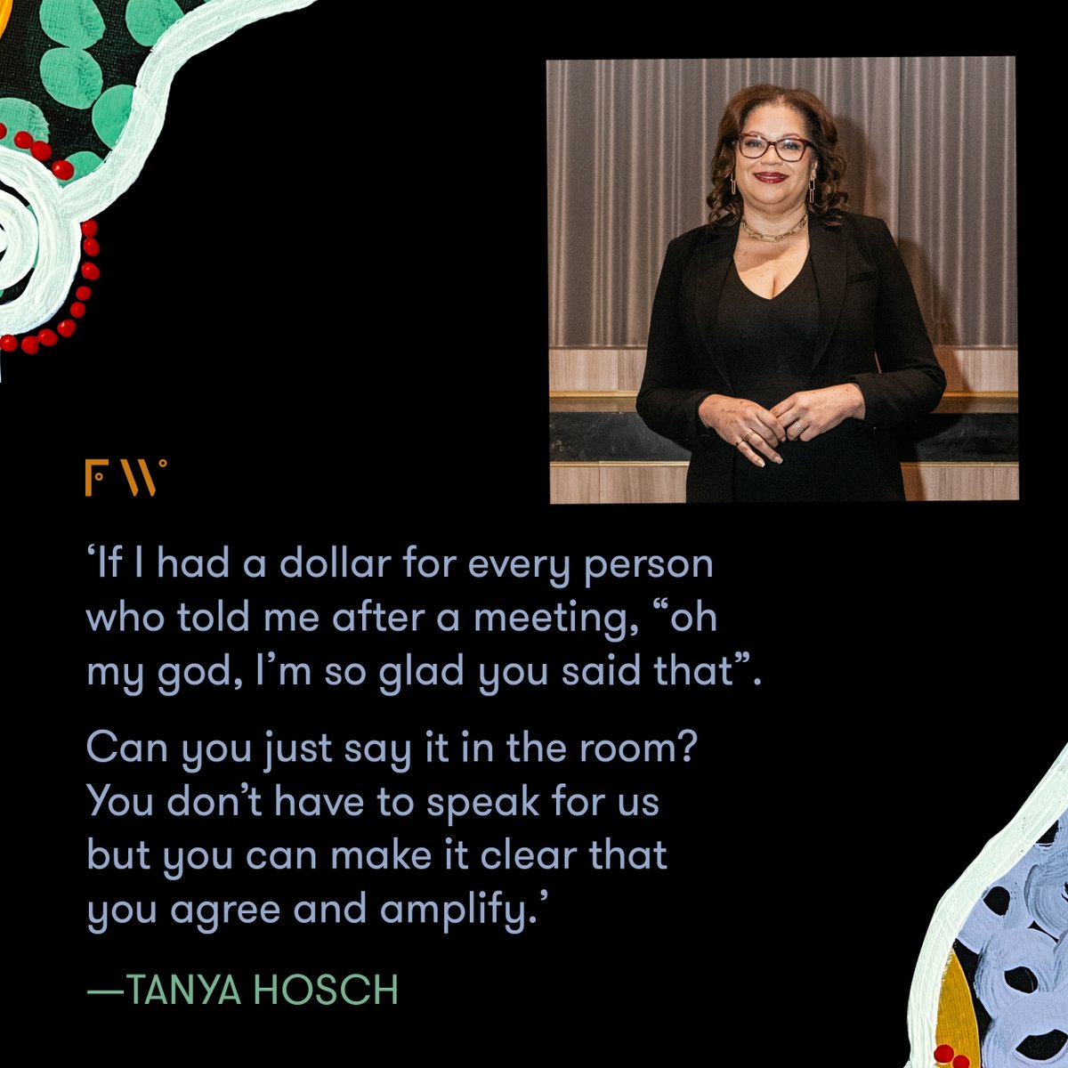 FW (Future Women) (@futurewomen) on Twitter photo Hear something racist, offensive or a bit on the nose? Worried a project isn't diverse enough?
Speaking up may seem daunting - you may be worried you won't make a difference. But, as Tanya Hosch (<a href="/tanyahosch/">tanya hosch</a>) points out, this is the kind of ongoing allyship that affects change. Hear something racist, offensive or a bit on the nose? Worried a project isn't diverse enough?
Speaking up may seem daunting - you may be worried you won't make a difference. But, as Tanya Hosch (<a href="/tanyahosch/">tanya hosch</a>) points out, this is the kind of ongoing allyship that affects change.