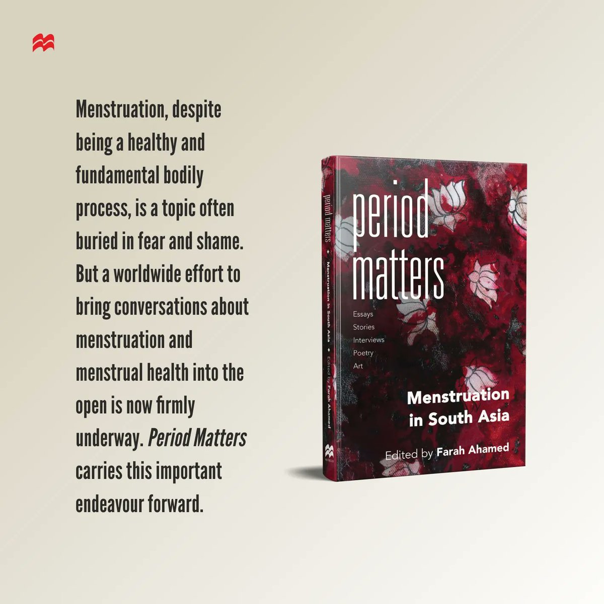 With powerful essays, interviews, poetry, art &amp; dance by policymakers, artists, entrepreneurs &amp; those at the margins to explore the myriad ways in which menstruation is experienced, #PeriodMatters is an important &amp; urgent endeavour towards raising awareness about #menstrualhealth