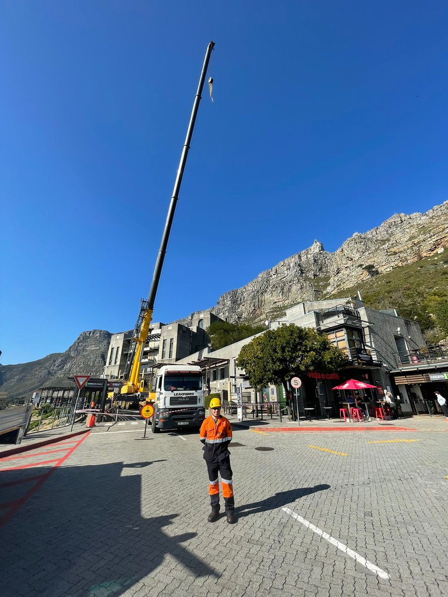 TableMountainCa's tweet photo. Our second week of maintenance Shutdown is well underway and our team has been hard at work!

Here are some behind the scenes snaps. 😎

We can't wait to welcome you back as soon as the Cableway is up and running again!

#TableMountainCableway #MaintenanceShutdown #TableMountain https://t.co/npg4A9SY9A