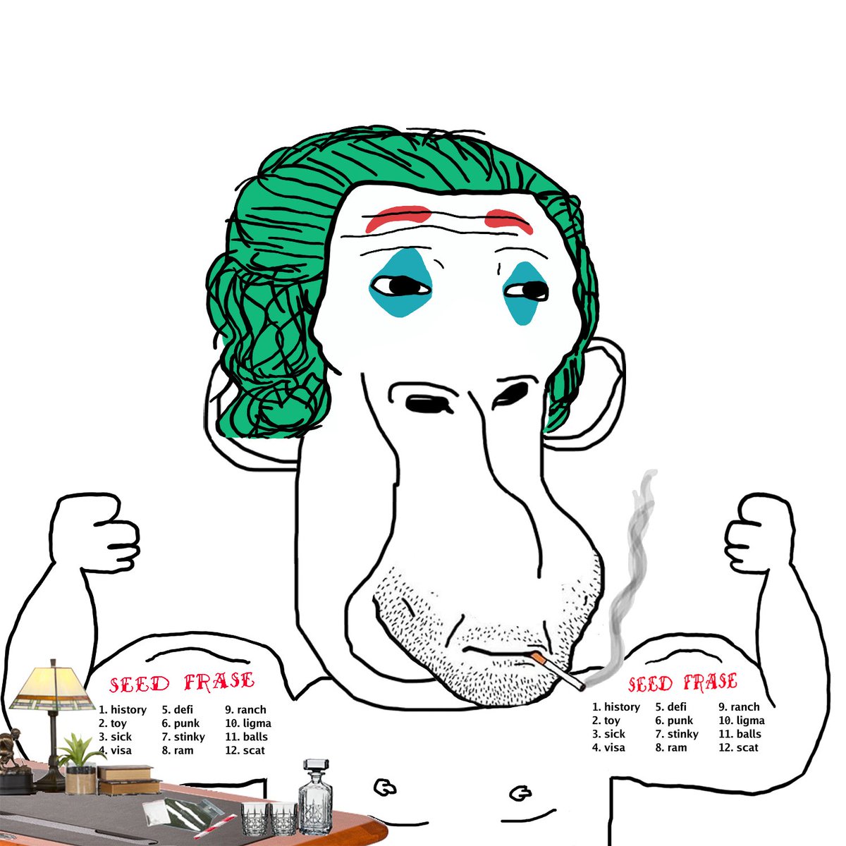 I bought <a href="/dumbwojapes/">Dumb Wojapes : HOLDERS CLAIM 10 FREE WOJAPES.COM</a> #1483 by <a href="/secretlyaveryf1/">Avery Famous: Artist (just getting warmed up)</a> 
for .25 ETH ($422 USD) 1483 of 6969