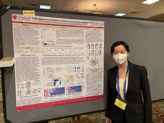 ttsunmeng's tweet photo. #KSTBReboot22 Very thrilled to finish my poster session today about IFNg-independent T cell signatures in a Human TB resister cohort collaborating with Chetan Seshadri’s lab at UW. Met up with so many professionals who are interested in our study, and discussed until 11pm! https://t.co/4suajc7cmb
