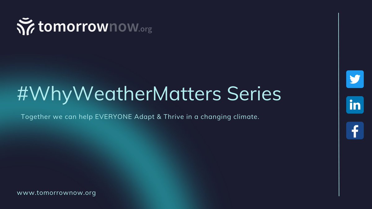 TomorrowNow_'s tweet photo. JOIN the #WhyWeatherMatters conversation :-)
Follow, RT and engage @TomorrowNow_ every week and feel free to share with us some of the weather stories happening around you
#ZeroHunger #WeatherIntelligence4ALL
https://t.co/T76ttimzOt
@foodbanking @GatesAfrica #fridaymorning https://t.co/NlJVF6LyR6