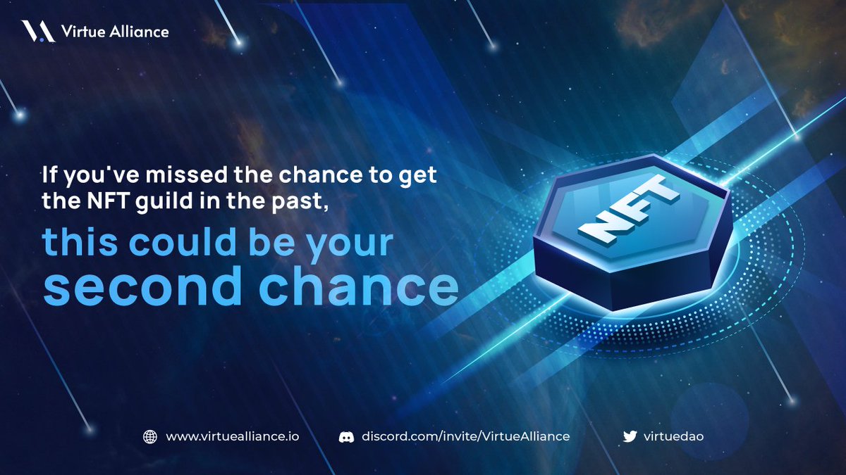 If you've missed the chance😉🙌🏼 to get into an #P2E #guild 🎮 in the past, this could be your second chance to use the most profitable #NFTs! 😇🙏

#VirtueDAO #P2Egaming #P2EGame #Web3 #web3community #web3game #web3finance #nft #NFTCommumity #gamingcommunity
