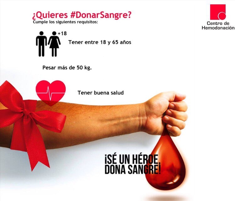 DonarSangreMU's tweet photo. #FelizViernes 🤔Sabías que..   la sangre no puede fabricarse ni  almacenarse indefinidamente ya que caduca: las #plaquetas se tienen que utilizar antes de cinco días, los #glóbulosrojos antes de 42 días y el #plasma antes de 2 años  #DonaRegularmente 💪 https://t.co/YnzBZpVYJS