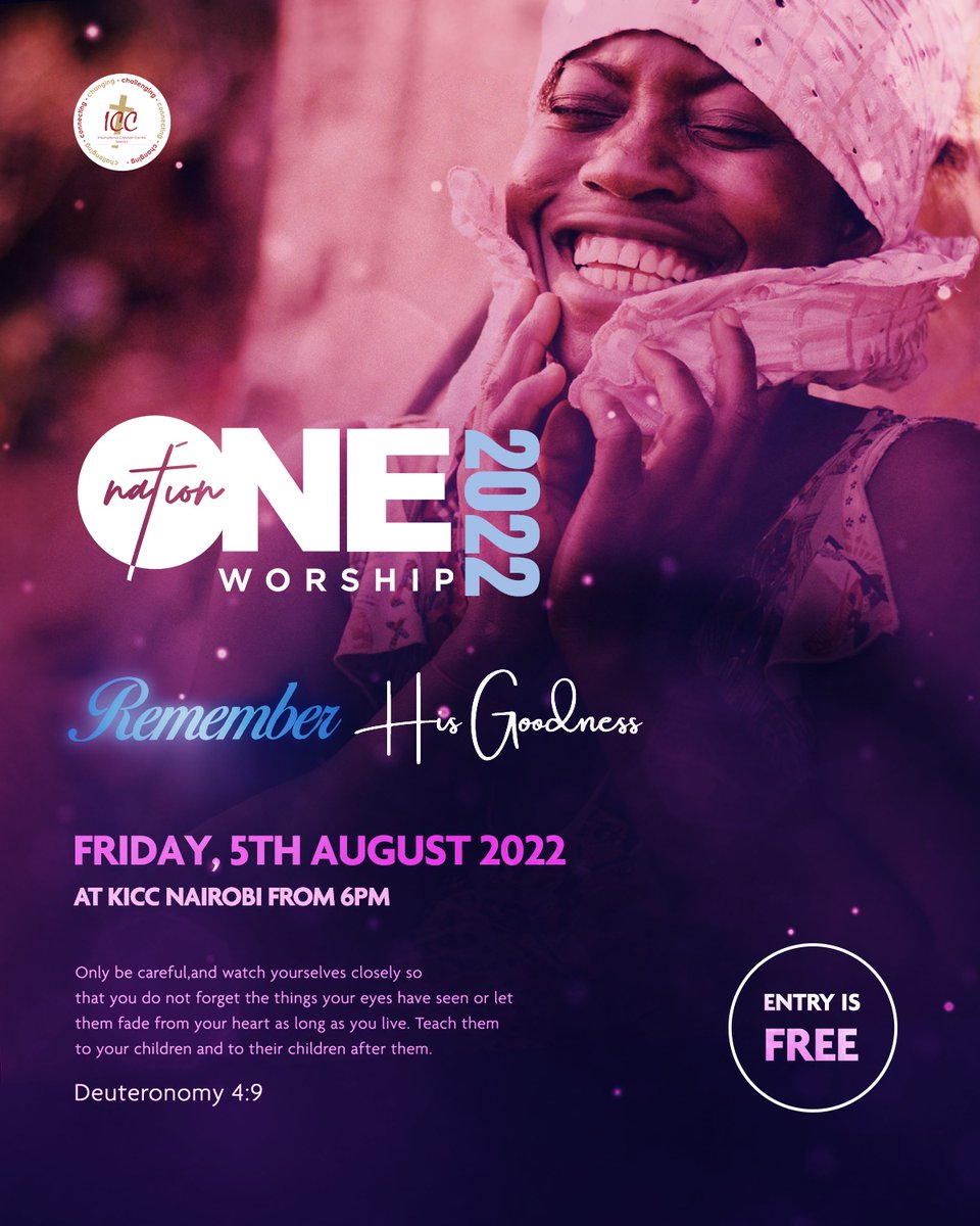 letmusicpreach's tweet photo. Happening tonight is One Nation One Worship 2022 at KICC Tsavo Ball Room. It's time to come together and worship the King of Kings 🙌
Gates open at 5pm.
#RoadtoOneNationOneWorship
#Roadto1N1W2022
#Remember
#LetMusicPreach https://t.co/QPy5TpfqaT