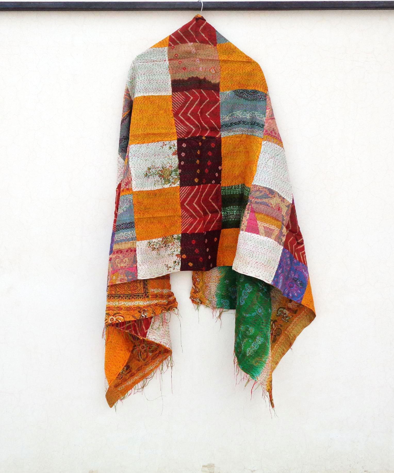 Silk Scarf Neck Wrap Stole patchwork Sew Long Valentines Day Scarves handmade KU87