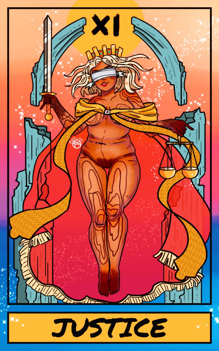 kyoki_mo's tweet photo. XI- THE JUSTICE 
#art #tarot #justice https://t.co/iR2UHUBus7