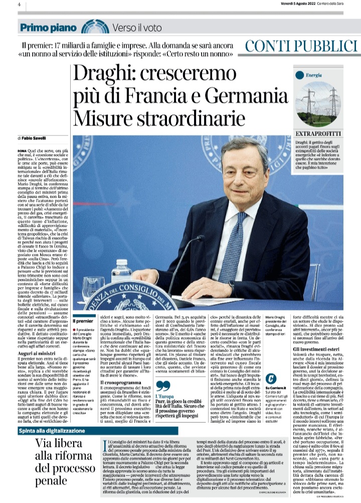 andrea_cangini's tweet photo. L'economia italiana primeggia in Europa, il presidente del Consiglio italiano viene già rimpianto da partner e istituzioni internazionali: ma quando si ricapita uno come Mario #Draghi?
@Azione_it https://t.co/TFw6fFG6Zq
