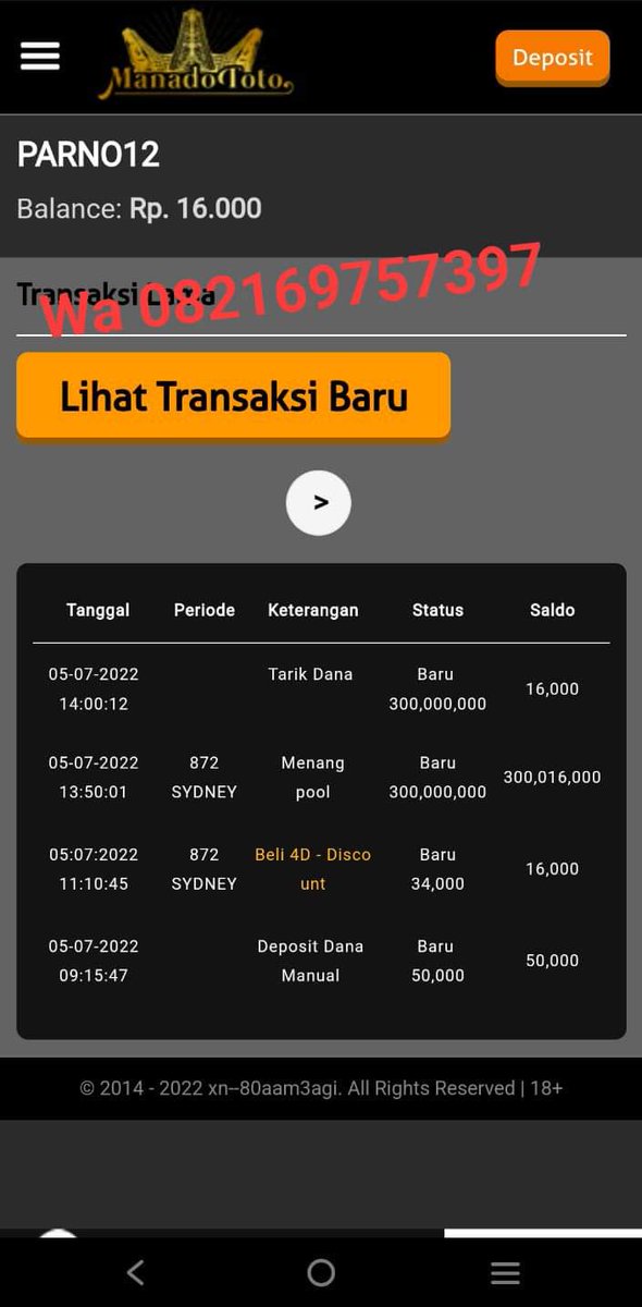 🏆𝙇𝘼𝙔𝘼𝙉𝘼𝙉 𝙍𝙀𝘼𝙇 𝙎𝙐𝘿𝘼𝙃 𝙏𝙀𝙍𝘽𝙐𝙆𝙏𝙄 𝙈𝙀𝙈𝘽𝙀𝙍𝙄𝙆𝘼𝙉 𝘼𝙉𝙂𝙆𝘼 𝙅𝘼𝘾𝙆𝙋𝙊𝙏 𝙆𝙀𝙋𝘼𝘿𝘼 𝙈𝙀𝙈𝘽𝙀𝙍 𝙔𝙂 𝙏𝙀𝙇𝘼𝙃 𝘽𝙀𝙍𝙂𝘼𝘽𝙐𝙉𝙂🤝
🏆𝙎𝙄𝘿𝙉𝙀𝙔🇦🇺
🏆𝙎𝙄𝙉𝙂𝘼𝙋𝙐𝙍𝘼🇸🇬
🏆𝙃𝙊𝙉𝙂𝙆𝙊𝙉𝙂🇭🇰
𝙈𝙄𝙉𝘼𝙏 𝙄𝙉𝘽𝙊𝙆 𝙒𝘼🔽
🪀[082169757397]📱✓