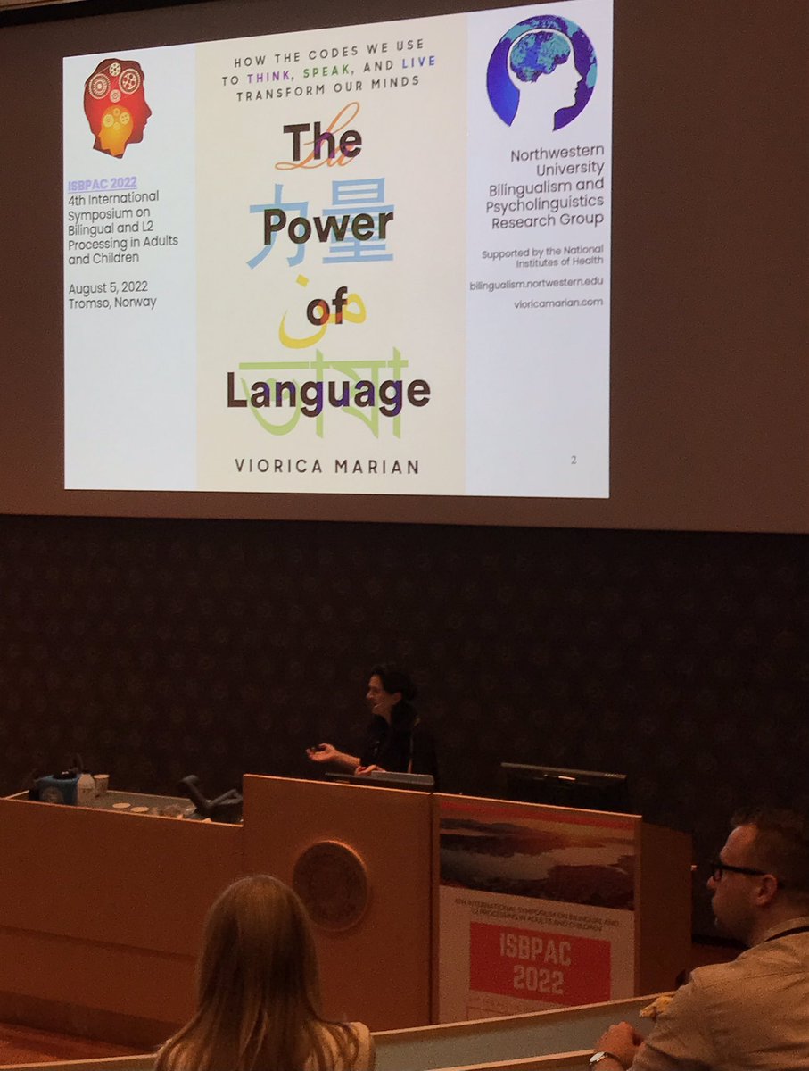 Øystein A. Vangsnes (@oysteinvangsnes) on Twitter photo Second day of #ISBPAC22, 3rd invited speaker <a href="/VioricaMarian1/">Viorica Marian</a>: 1st live presentation after the pandemic also for her. Topic: The Power of Language Second day of #ISBPAC22, 3rd invited speaker <a href="/VioricaMarian1/">Viorica Marian</a>: 1st live presentation after the pandemic also for her. Topic: The Power of Language
