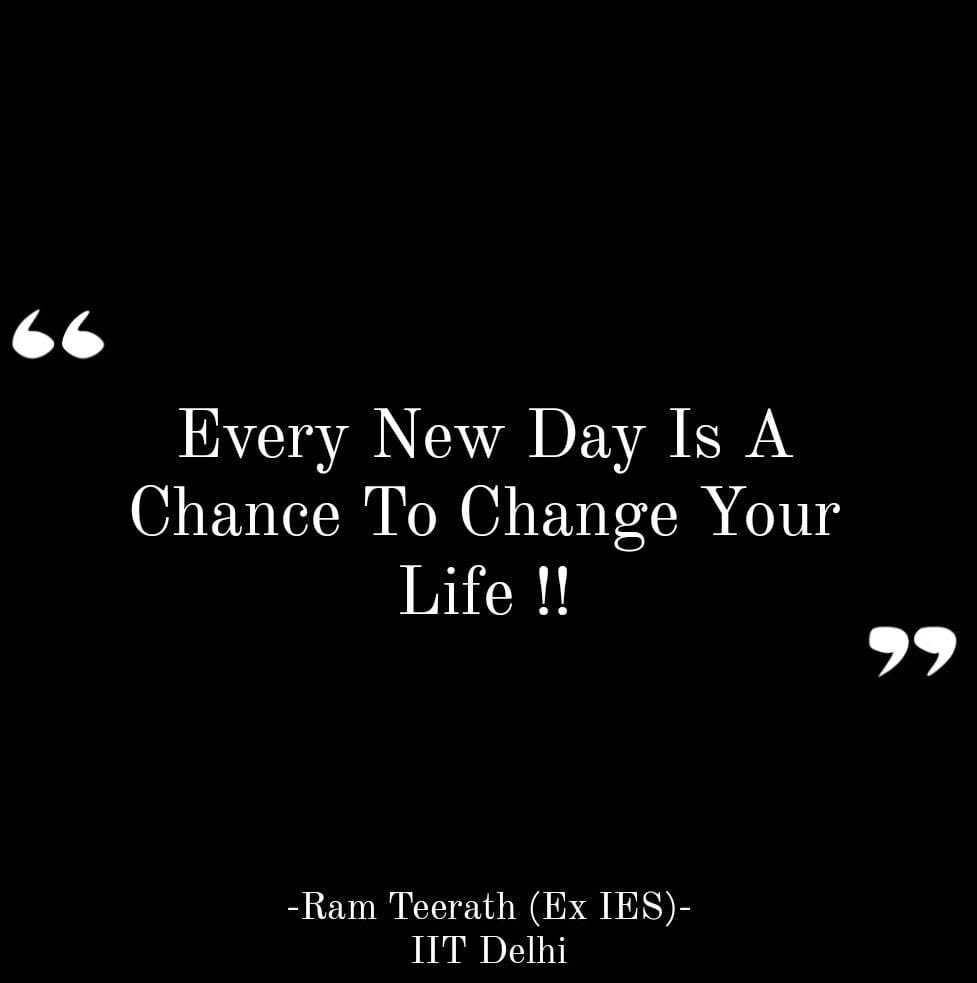 IESramteerath's tweet photo. Every Day is A New Opportunity !! 👍🏻💯
.
.
.
.
#tweetfriday #August #Daily_Tweet #Twitter_Motivation #Daily_Motivation #civil #engineers #Opportunity #Life #UPSC #IESRam #IITDelhi https://t.co/bWbjPbCx22