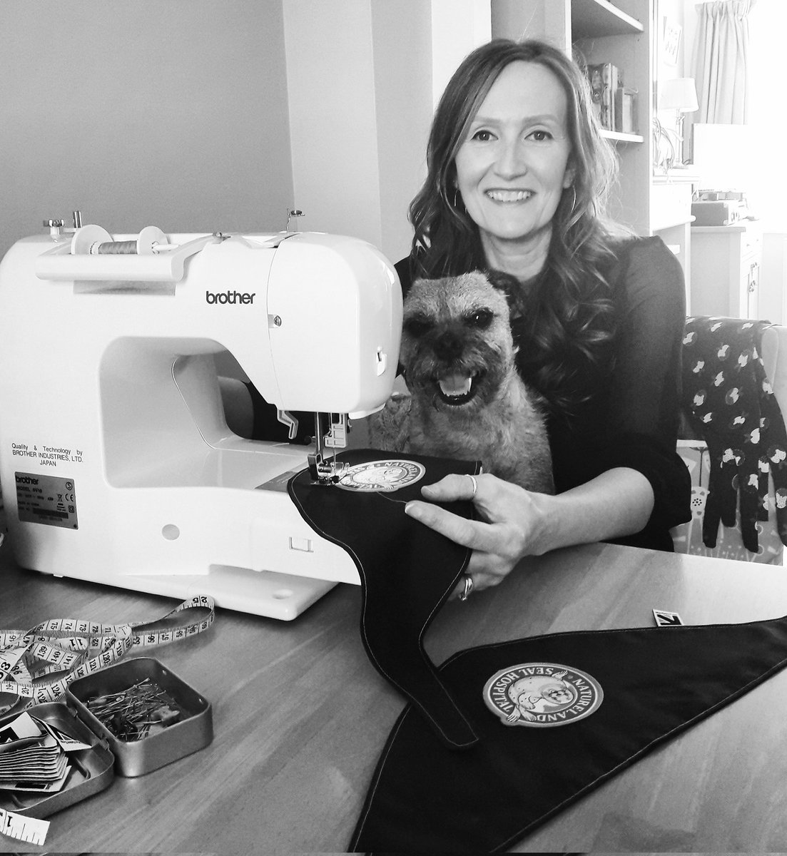 Its #worklikeadogday and that's what Heidi does EVERY day at <a href="/misheleneous/">MisHelenEous | Gifts for Home & Hound</a> in our home studio. Although admittedly some days she's more enthusiastic about it than others! 😄🧵 #MHHSBD #sbs #manchester #smallbiz #dogs #dogsoftwitter #etsy #numonday