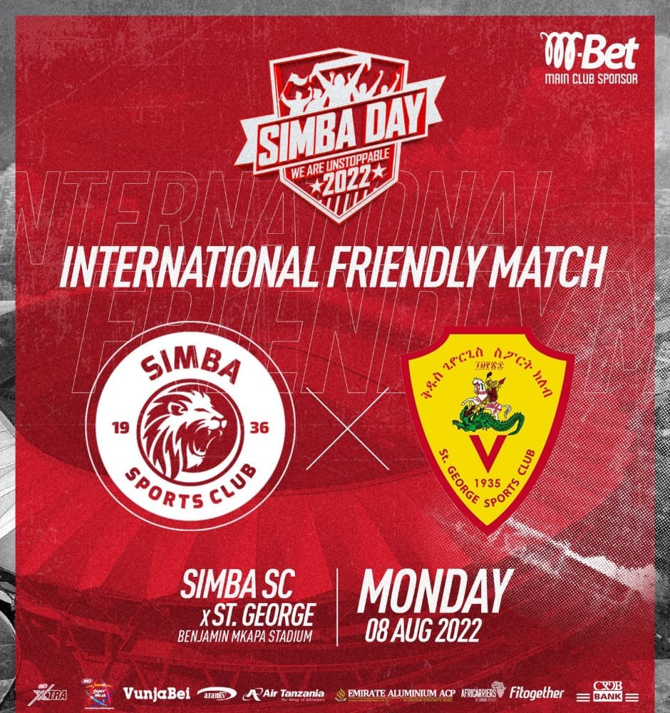 BoiplusMedia's tweet photo. Mabingwa wa Ligi Kuu ya Ethiopia, Saint George S.C watakuwa wageni wa @SimbaSCTanzania kwenye mchezo wa Simba Day.
#WeAreUnstoppable
#SimbaDay2022
#BoiplusUpdates https://t.co/eBPuL0xfOj