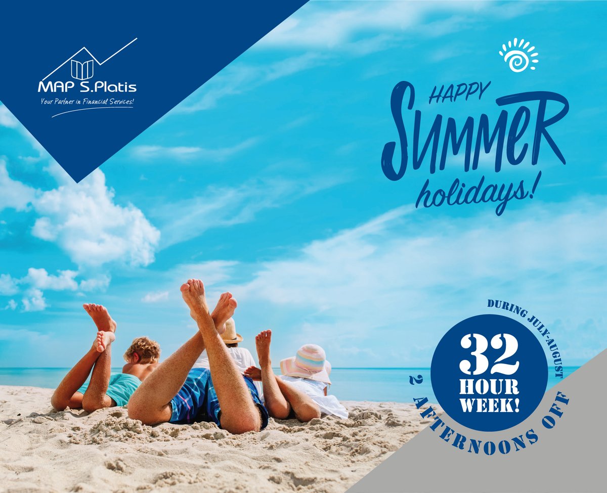 MAPSPlatis's tweet image. #August is traditionally a vacation and leisure month! A chance to rejuvenate and refresh!☀️
At MAP S.Platis Group, we ensure that everyone has enough time to unwind and enjoy the rest of the summer. #32HourWorkWeek #4dayWorkWeek 

Happy #SummerHolidays everyone! 🏖️