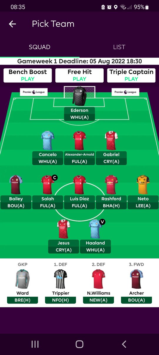 WhyShakes's tweet image. Ready to go #GW1 #FPL