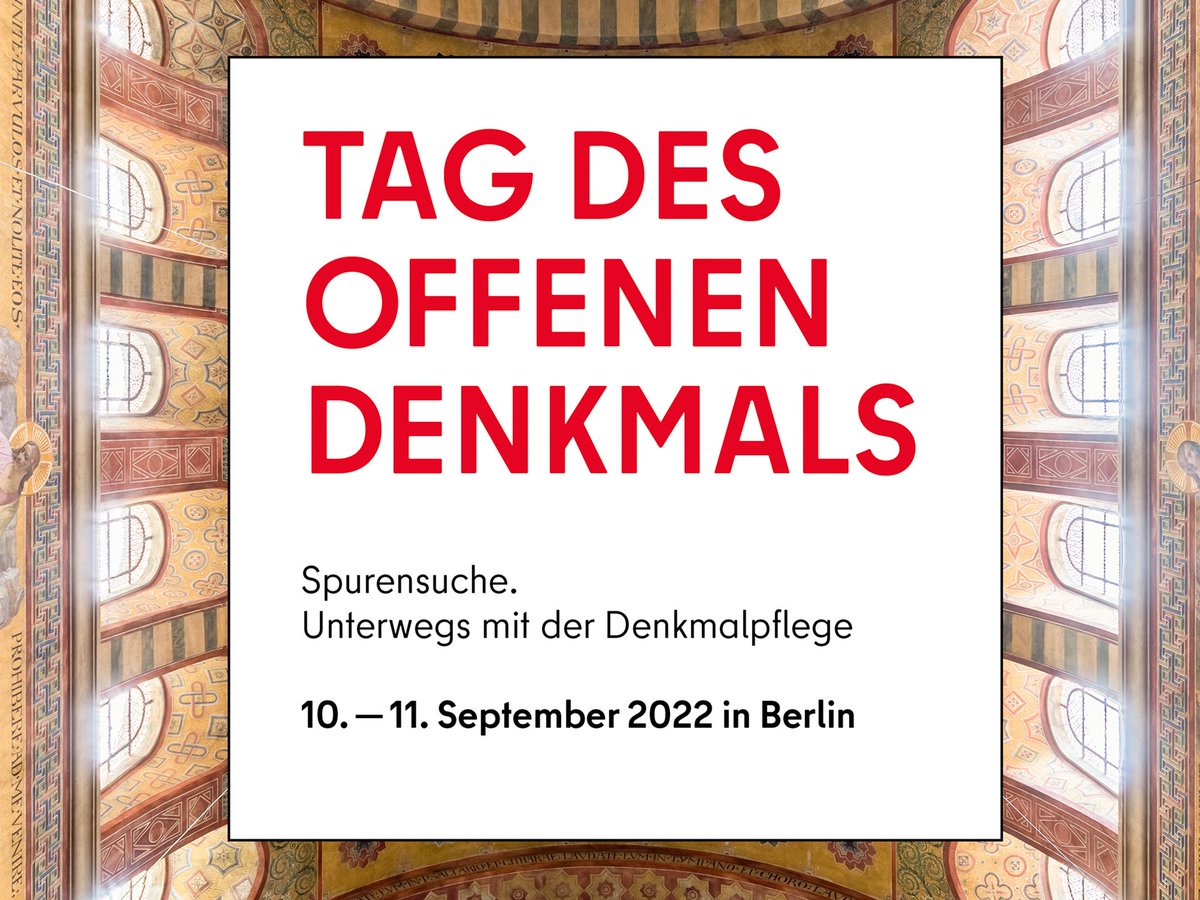 Bereits zum 30. Mal findet in Berlin der Tag des offenen Denkmals statt, am 10. und 11. September 2022. 🏛️Mehr als 300 Denkmale und Touren in allen Bezirken stehen auf dem Programm. Alle Angebote auf einer interaktiven Karte gibt es unter berlin.de/denkmaltag.
