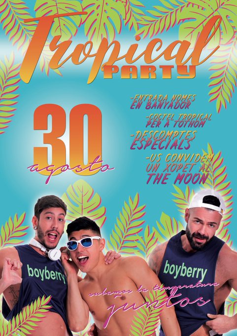 El martes 30/08 lo damos todo en boyberry… llega la Tropical Party!
Entrada SOLO EN BA?ADOR y muchas