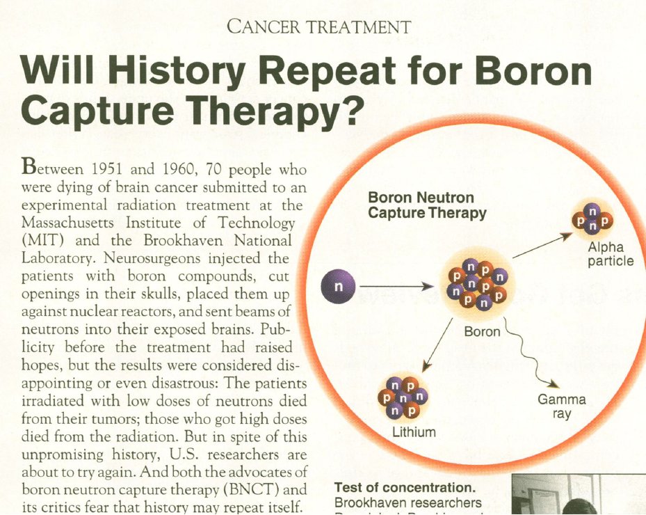 #twitterstorians! Do you know of a history of Boron Neutron Capture Therapy? Despite media attention and controversy in the 50s and 90s, I haven't been able to find much work on it. I would be interested in the dynamics between medical and nuclear experts. #histsci #sts #histmed