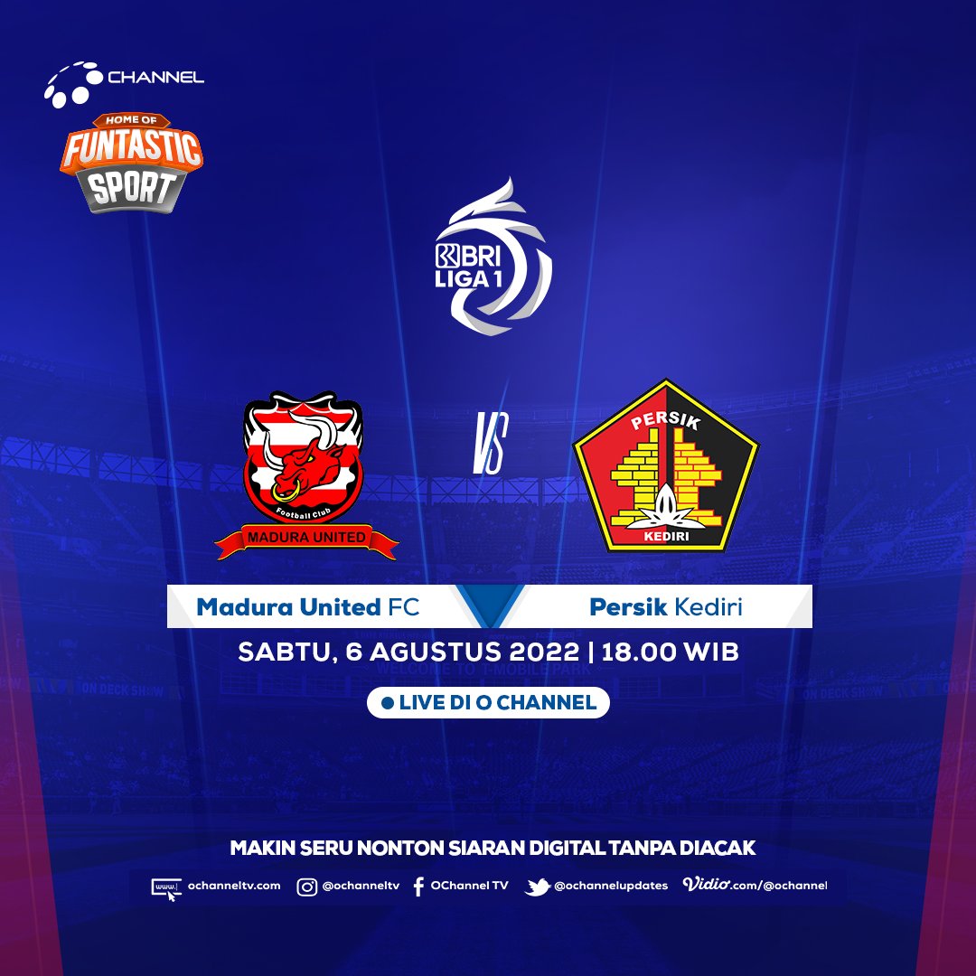 mojiupdates's tweet photo. Besok udah Weekend aja nih, ada Liga 1 masa mau dilewatin?
Saksikan keseruan BRI Liga 1 2022/2023 antara Madura United FC vs Persik Kediri
Sabtu, 6 Agustus | Pukul 18.00 WIB
LIVE on O Channel
#ochanneltv #homeoffuntasticsport #liga1 #MaduraUnitedFC #PersikKediri https://t.co/M4WOF1aLFj