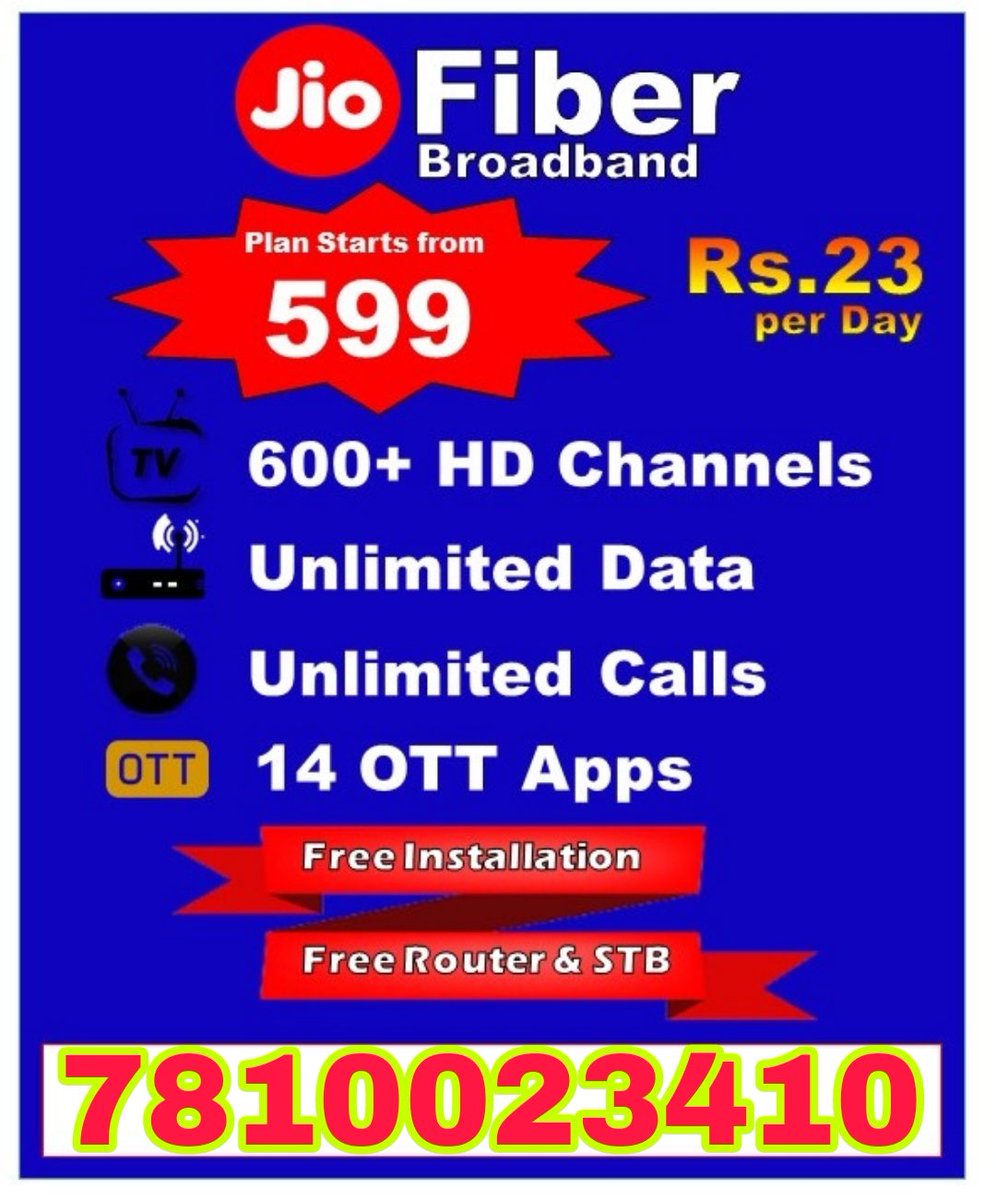 ENJOY 600+ HD CHANNELS ➕ UNLIMITED DATA ➕ UNLIMITED CALLS PLUS ➕ 14 OTT APPS now available at only 599rs🟢 call - 7️⃣8️⃣1️⃣0️⃣0️⃣2️⃣3️⃣4️⃣1️⃣0️⃣ #jiofibernet #jiochennai #jiofiber #jiofilmfareawards #reliancejio #madhavaram #kodungaiyar #ponniammanmedu #chennainorth