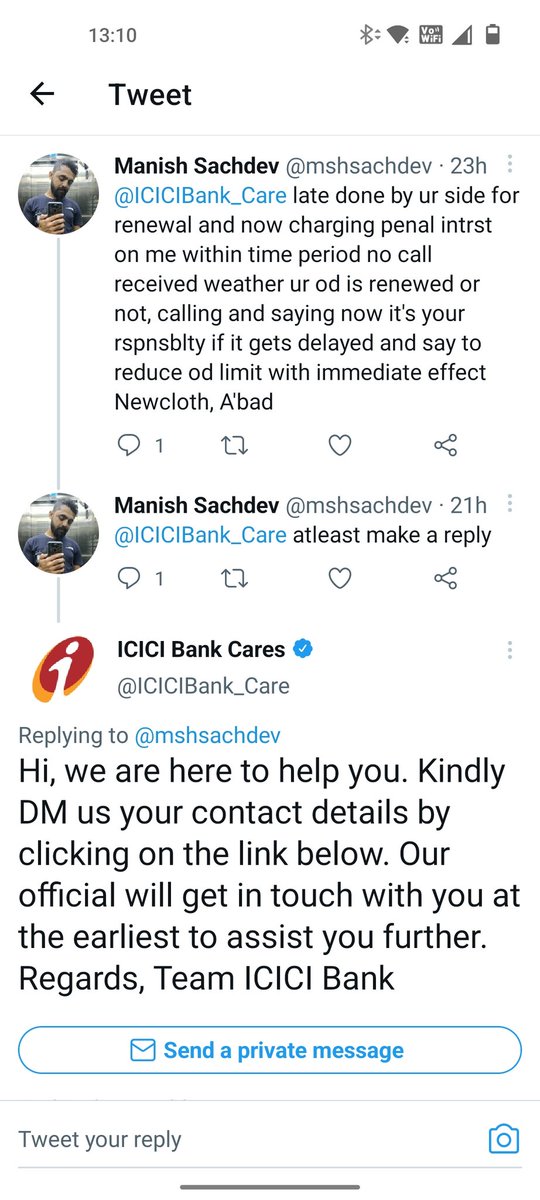 mshsachdev's tweet photo. @ICICIBank_Care no update yet https://t.co/wQh8a9Vpjj