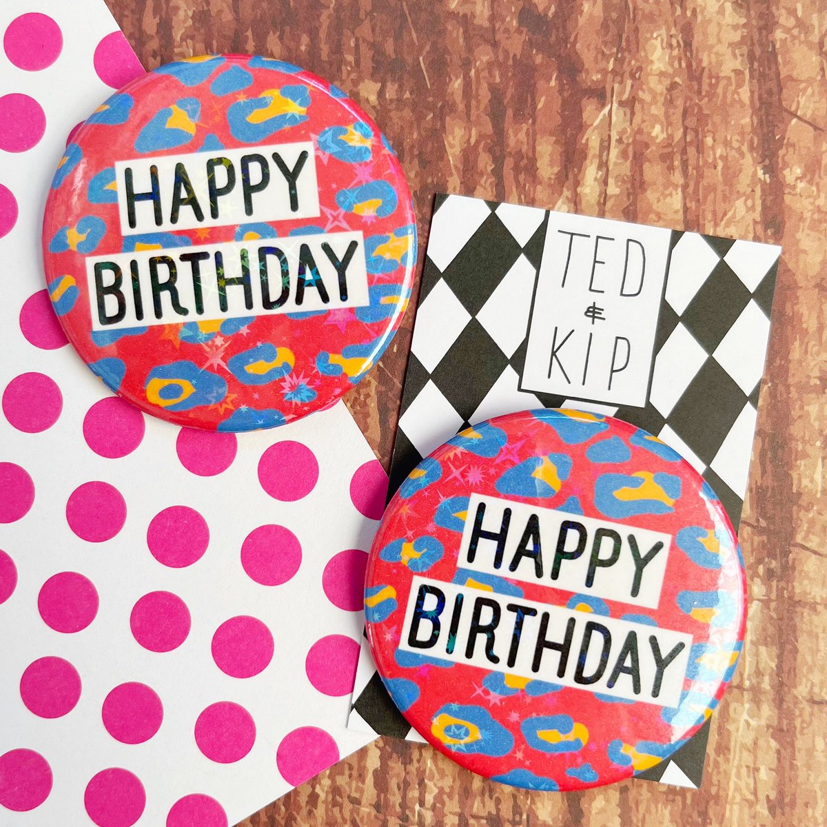 Got a card sorted but just want a badge to add some sparkle? We’ve got the birthday badges for you! ✨

Super colourful and individually handmade by us using super vibrant artwork and added holo shiny stars 💕