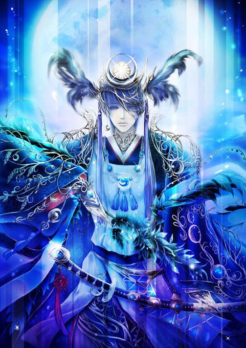 左上の絵とキーワードをブレンドしました。
moon blue beautiful japanese god --iw 0.6  --stylize 625等 
このままでは使えませんが、イメージを考えるのにはいいかも。絶対上限なしの課金をする未来しか見えない。
#midjourney 