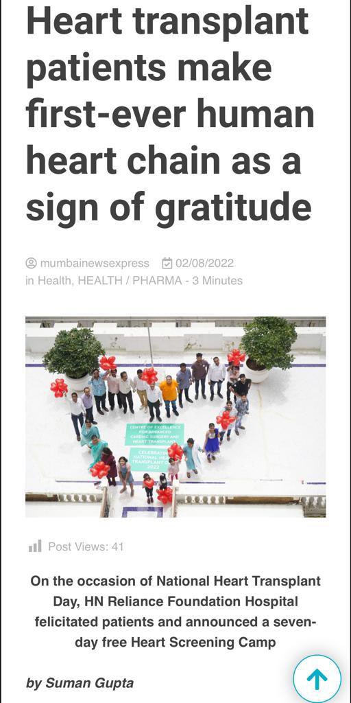 HajiJumana's tweet photo. On the occasion of National heart transplant day we celebrated with
our recipients ranging from age 5-71 yrs  formed a human chain to thank their Donor families and shared their post transplant journey. We thank them for inspiring us by living good lives
@docTMeeran @RFhospital https://t.co/jxhkw2QNVH