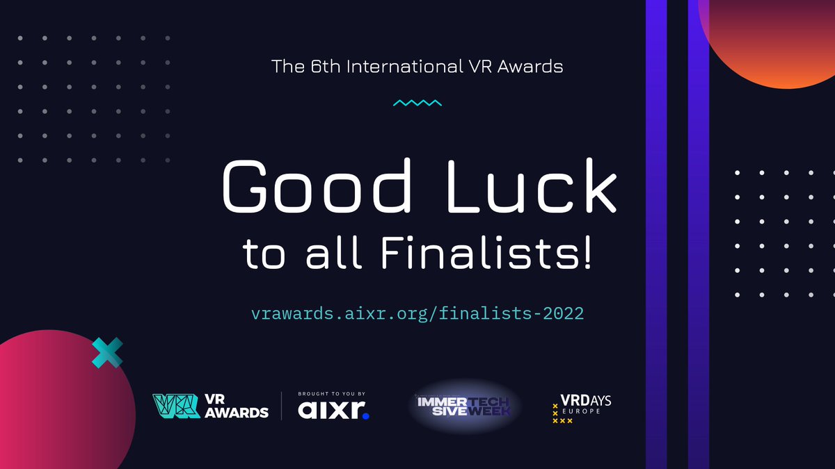 rayjaken's tweet image. Congratulations to all of the finalists in this year’s @VRAwards - I am so excited to judge the projects that inspired us in 2022! 

Confirmed finalists are here: vrawards.aixr.org/finalists-2022 
Grab tickets now: bit.ly/3zAxb5e

#VRAwards #VRA22 #ImmersiveTechWeek22 @VRDays