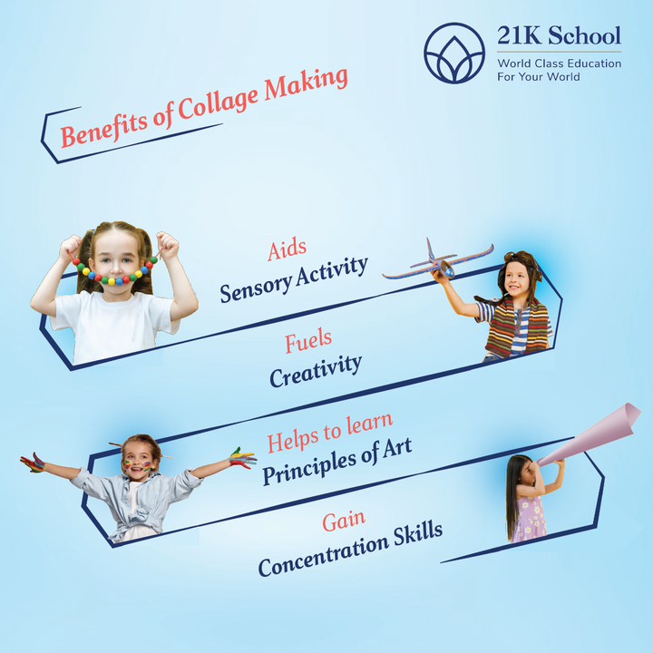 21Kschool's tweet photo. Collage making is a fun-filled and creative activity that teaches students how to channelize their creative energy.

#Collagemaking #Benefitsofcollagemaking #LetsDoEducationRight #OnlineSchool #WorldClassEducation #21KSchool #Being21K #homeschooling https://t.co/kRE2BzHYgw